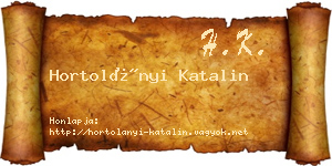 Hortolányi Katalin névjegykártya