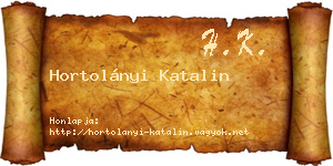 Hortolányi Katalin névjegykártya